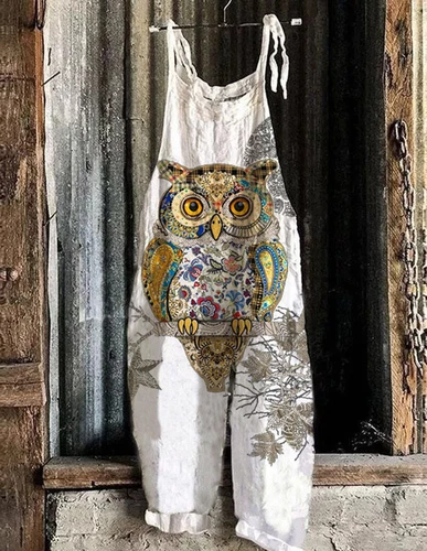 Mono holgado boho de mujer talla grande mono verano retro peto pantalones harén DE - Imagen 61 de 73