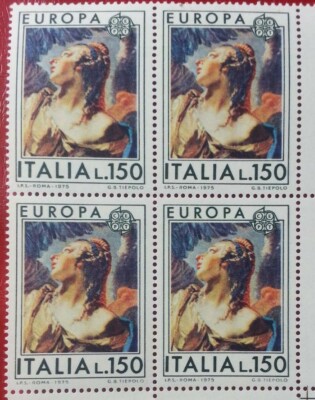 ITALY 1975- quartina MNH**(C.E.P.T.) ANGEL APPEARS TO AGAR -TIEPOLO- Mi: IT1490