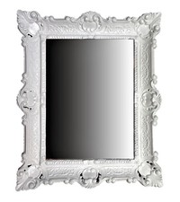 Specchio Muro Bianco Antico Barocco Bagno Corridoio da Parrucchiere 56x46 1