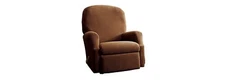 SUREFIT Recliner Furniture Slipcover Oar Brown Rib "Corduroy" Stretch Chocolate