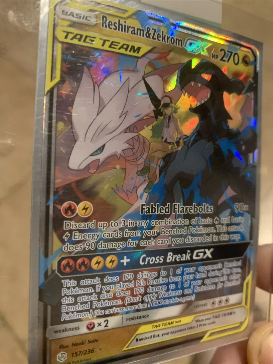 Reshiram & Zekrom GX (Full Art) - SM - Cosmic Eclipse - Pokemon