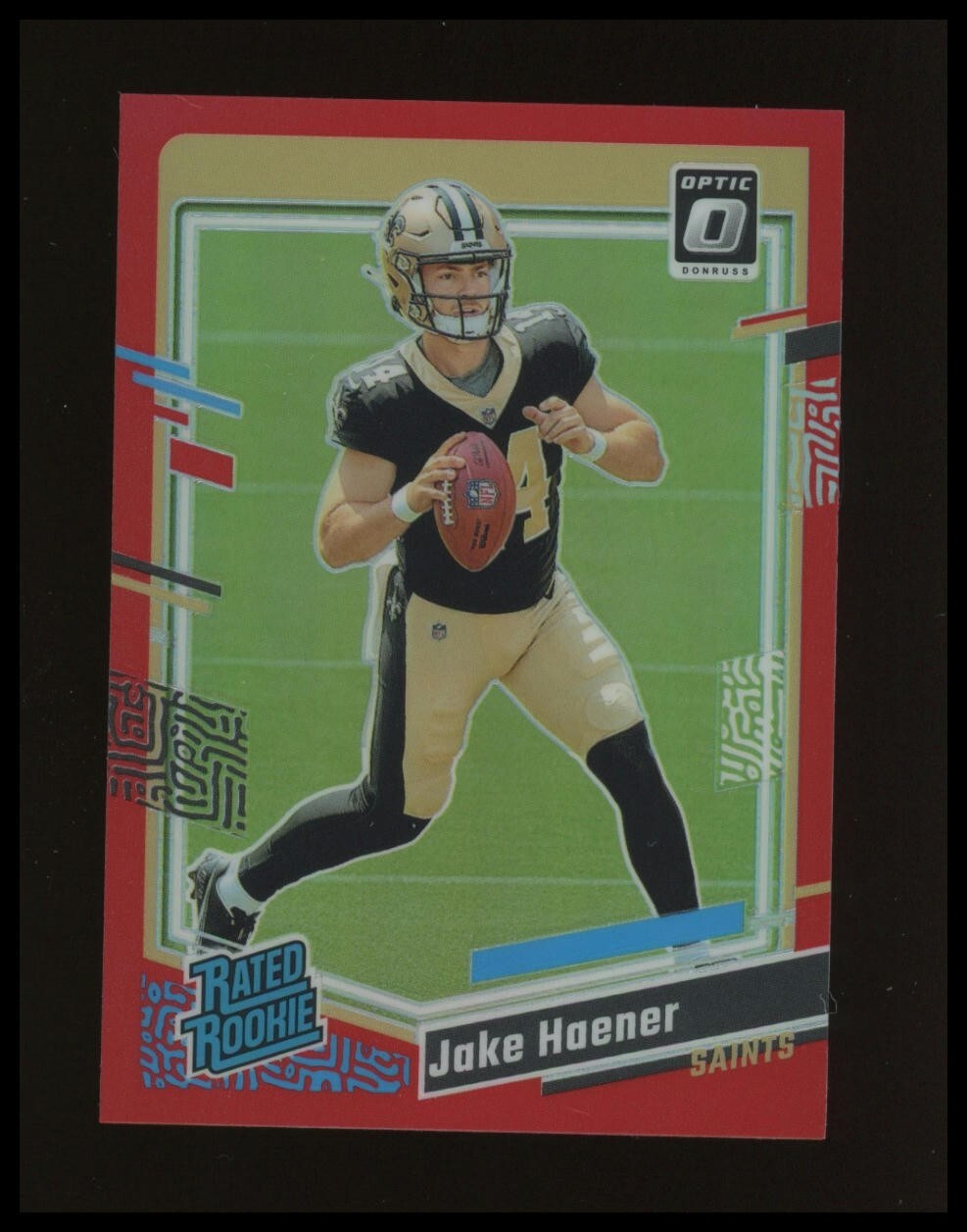 2023 Donruss Optic Jake Haener Red Prizm Rookie RC #8/99 #277 New Orleans Saints