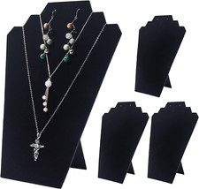 4Pcs/Set Black Necklace Earring Jewelry Set Display Stand, Foldable Black Velvet