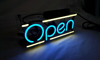 Open Neon Sign 14''x7'' Lamp Beer Bar Pub Restaurant Store Wall Hanging Artwork
