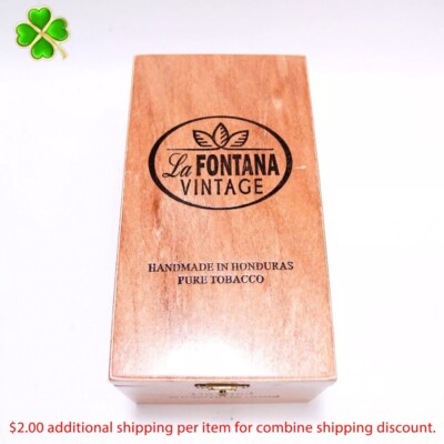 La Fontana Vintage Davinci Empty Wood Cigar Box 7.5'' x 4'' x 3.5''