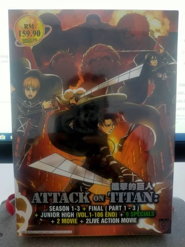 DVD ANIME ATTACK ON TITAN SEA 1-3 + JUNIOR HIGH + 9+2+2 LIVE ACTION MOVIE - Picture 8 of 8