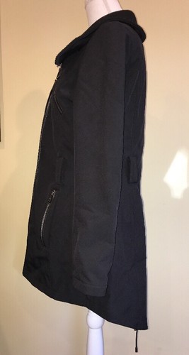 Steve Madden Womens Jacket Waterproof Long Zip Up Black Size Small - Picture 2 of 5