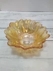 VTG Indiana Amber Carnival Glass Sunflower Candy/Serving Bowl