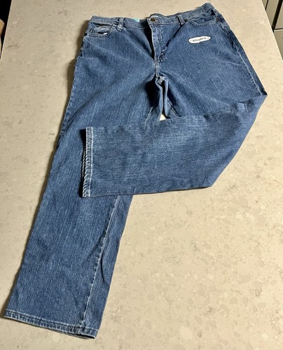 LEE Jeans Womens 16 Medium Relaxed Fit Straight Leg Stretch Denim Cotton Blend