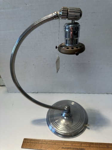 Vintage Chase Art Deco Chrome Desk Lamp Walter Von Nessen - Picture 4 of 12