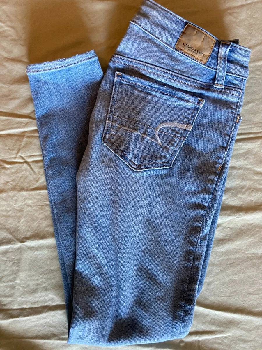 American Eagle Jeans Size 0 Light Blue Super Stretch Jeans Womens sz 0