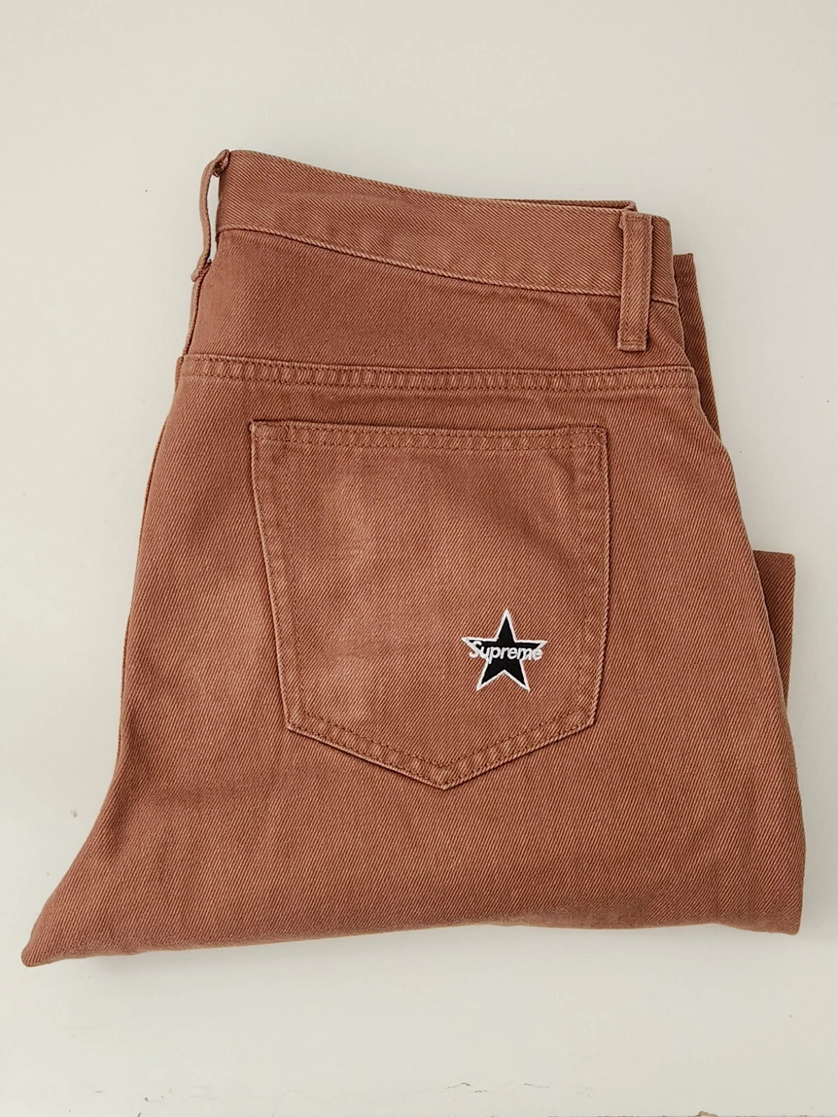 SS24 Supreme Regular Jean Size 32 W32 L32 Brown Jeans 13 Oz. Denim