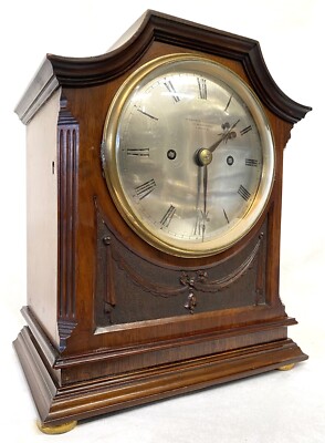 Antike Mahagoni Doppelkette Fusee Kaminuhr von Goldschmiede & Silberschmiede