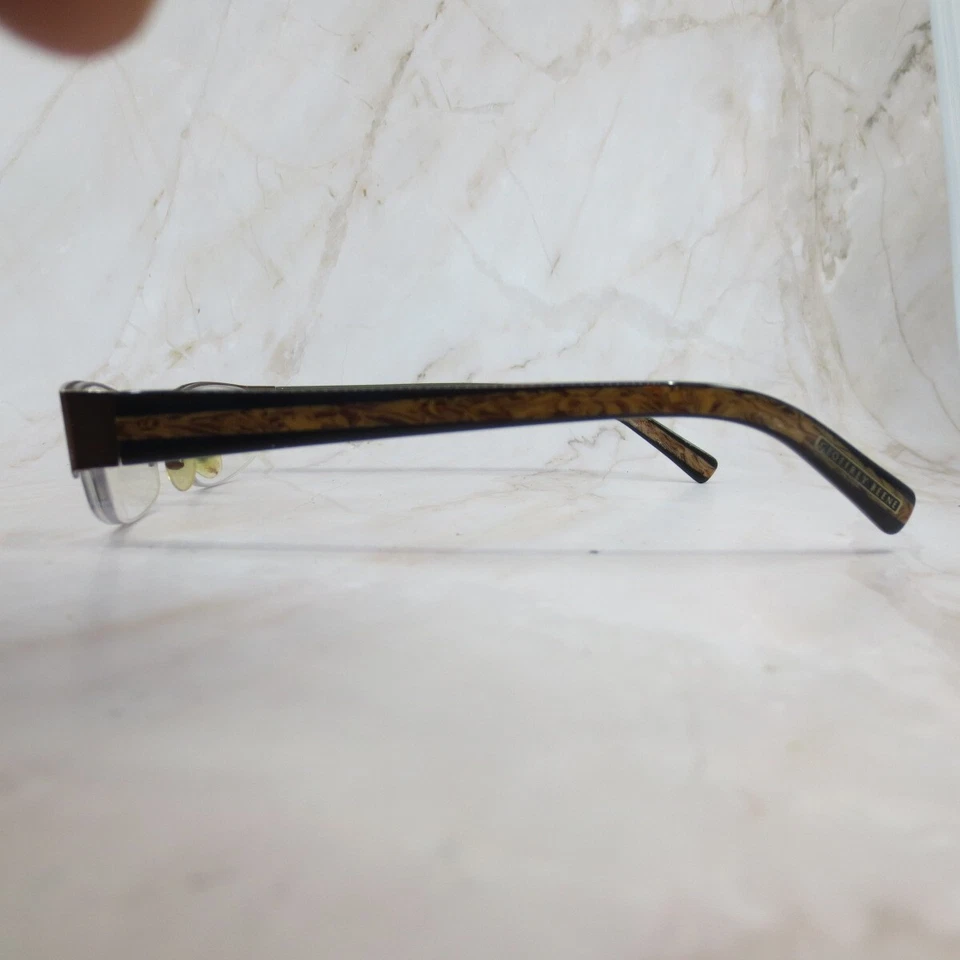 Marco de gafas Geoffrey Beene Engage para hombre marrón medio borde rectangular 50-18-135 Foto 3 de 4