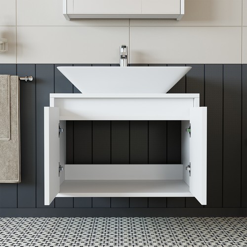 Roomart Badmöbel Waschbecken mit Unterschrank 65 cm in 4 Farben Badschrank - Bild 35 von 54