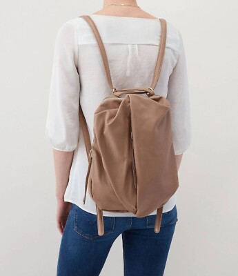 HOBO Leather Backpack in Tan Brown Merrin Convertible Backpack in Pebbled Leather - Sandstorm  main image 4