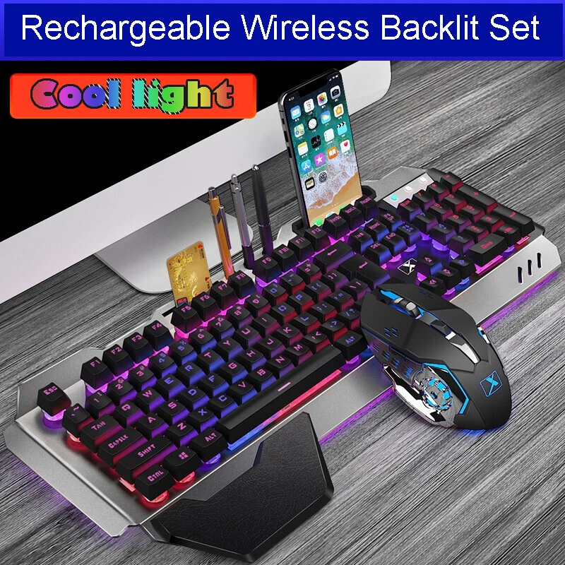 US K680 Rainbow Backlit Gaming Keyboard Mouse Wireless and FREE Mouse Pad For PC - Image 2 of 4