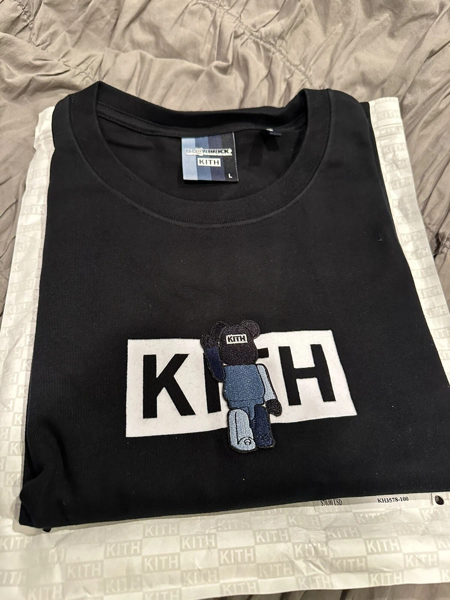 Kith x Bearbrick Logo Tee - Black size Large