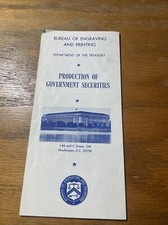 Bureau of Engraving And Printing Souvenir Booklet vintage 1970’s
