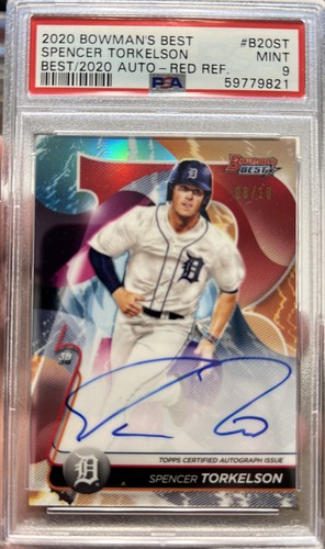 PSA 9 2020 Bowmans Best Spencer Torkelson RC Auto Red Refractor /10 FREE SHIP - 第 1/2 張圖片