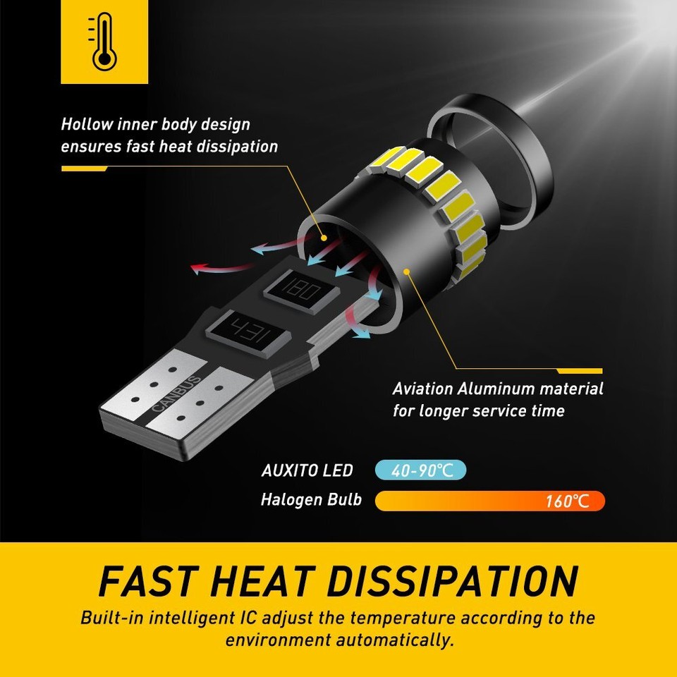 10PCS Super T10/194/W5W White 2835 License LED Plate Interior Bulb Light 6000K E - Foto 12