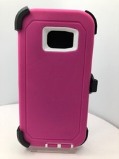Funda rígida a prueba de golpes rosa con funda para Samsung S7 EDGE