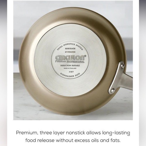 Padella per friggere Circulon Premier Professional 8,5" in bronzo nuova con etichetta - Foto 11 di 16