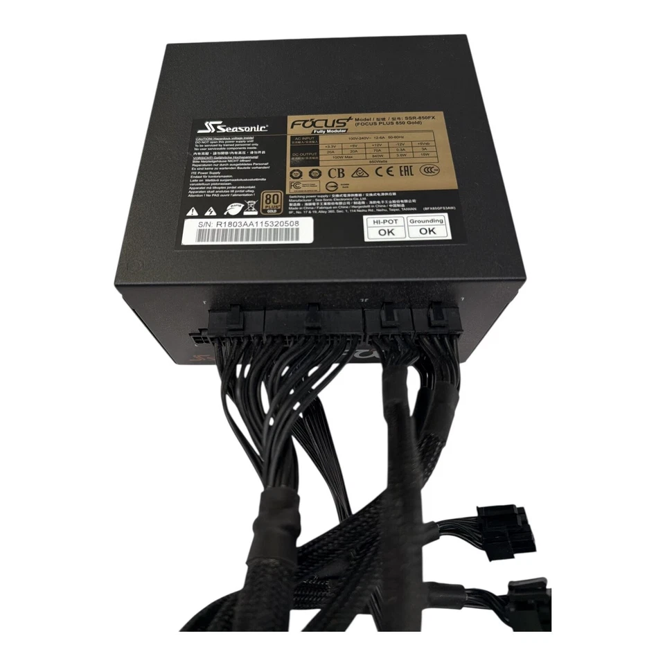 Seasonic Focus Plus Gold SSR-850FX 850 Watt Netzteil modular 2x 6+2pin PCIe 80+ - Bild 2 von 3