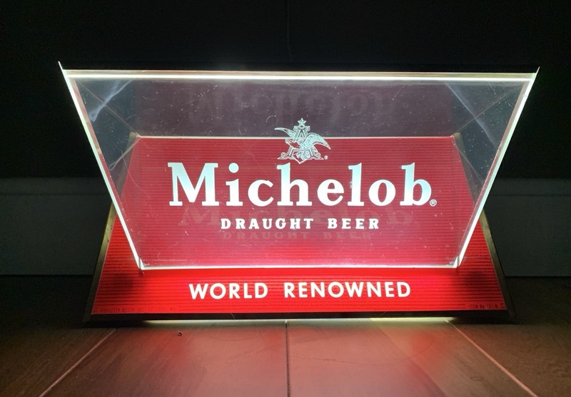 VINTAGE 1950s MICHELOB BUDWEISER REGISTER BEER LIGHT SIGN ST. LOUIS MISSOURI MO