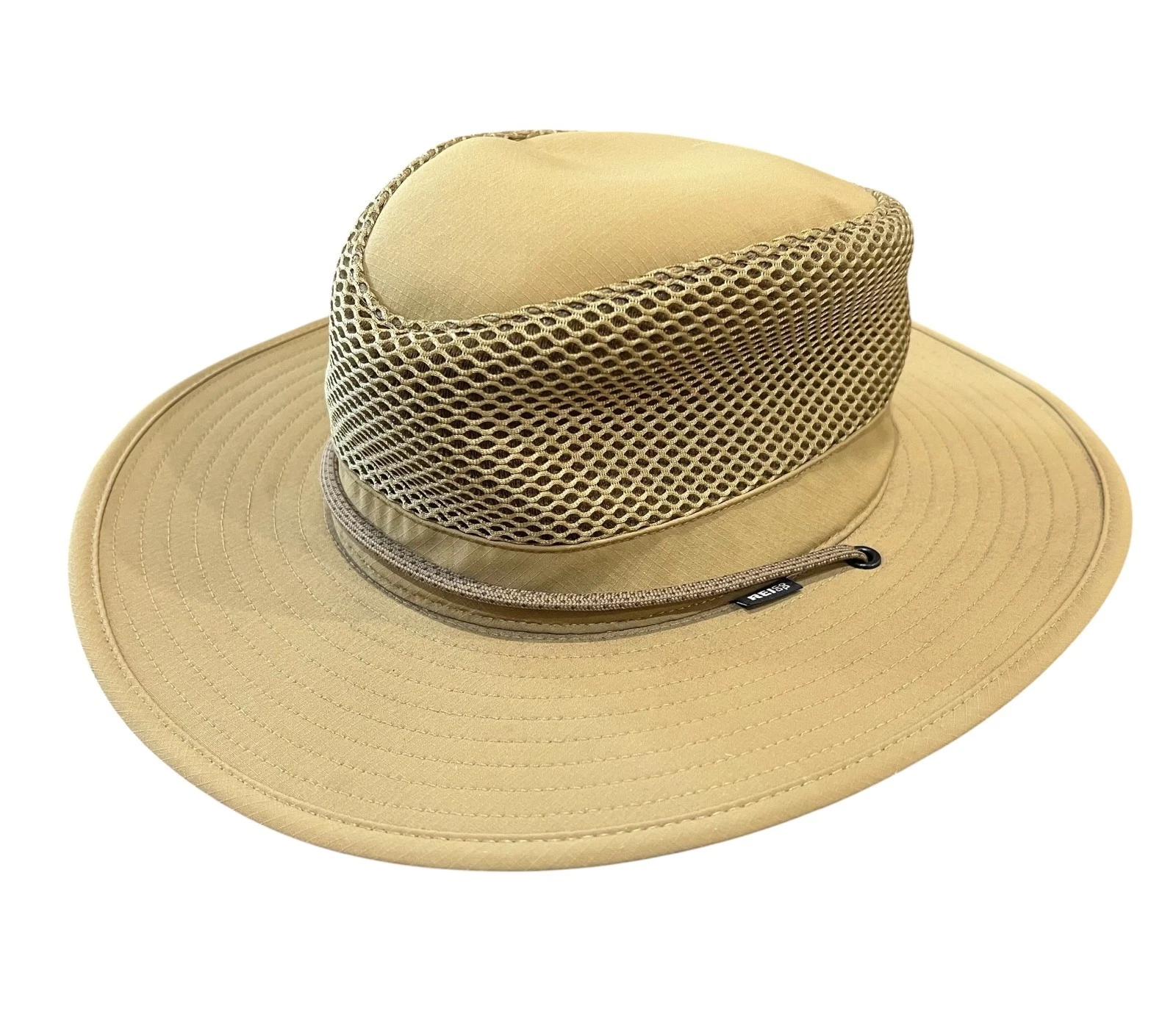 REI Coop Wide Brim Nylon Khaki Outdoor Sun Hat M Beach Boat Fishing Hiking