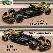 1:8 Scale F1 Formula Black Gold Race Car 1969PCS Technical building block  set