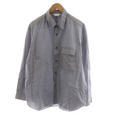 STILL BY HAND Oversize Shirt Langarm Streifenmuster 48 Grau SH03253 /AN44