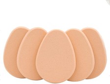 5 Pcs Beige Smooth Makeup Sponge Blender Flawless Foundation Powder Puff Beauty,
