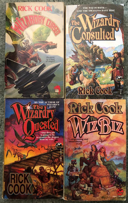 Rick Cook books, lot of 4, Wizardry Cursed, Wizardry Consulted, Wizardry Quested