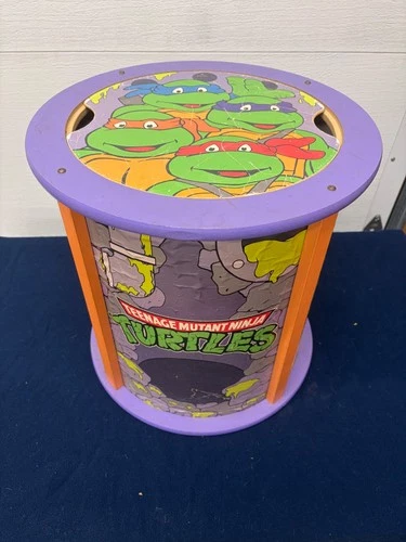 Vintage 1989 TMNT Wood Toy Chest American Toy & Furniture - Turtles City Sewer