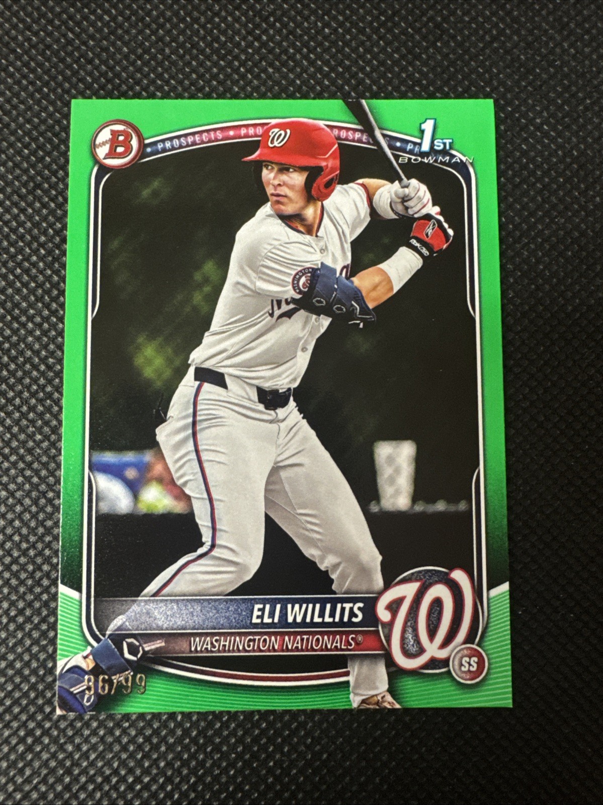 2025 Bowman Draft Eli Willits Green Paper /99 1st Nationals