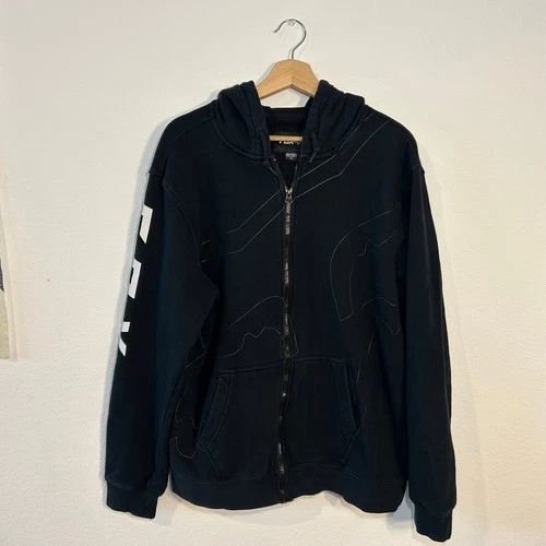 Fox Racing Men's Black Full-Zip Graphic Hoodie Large - product listing photo