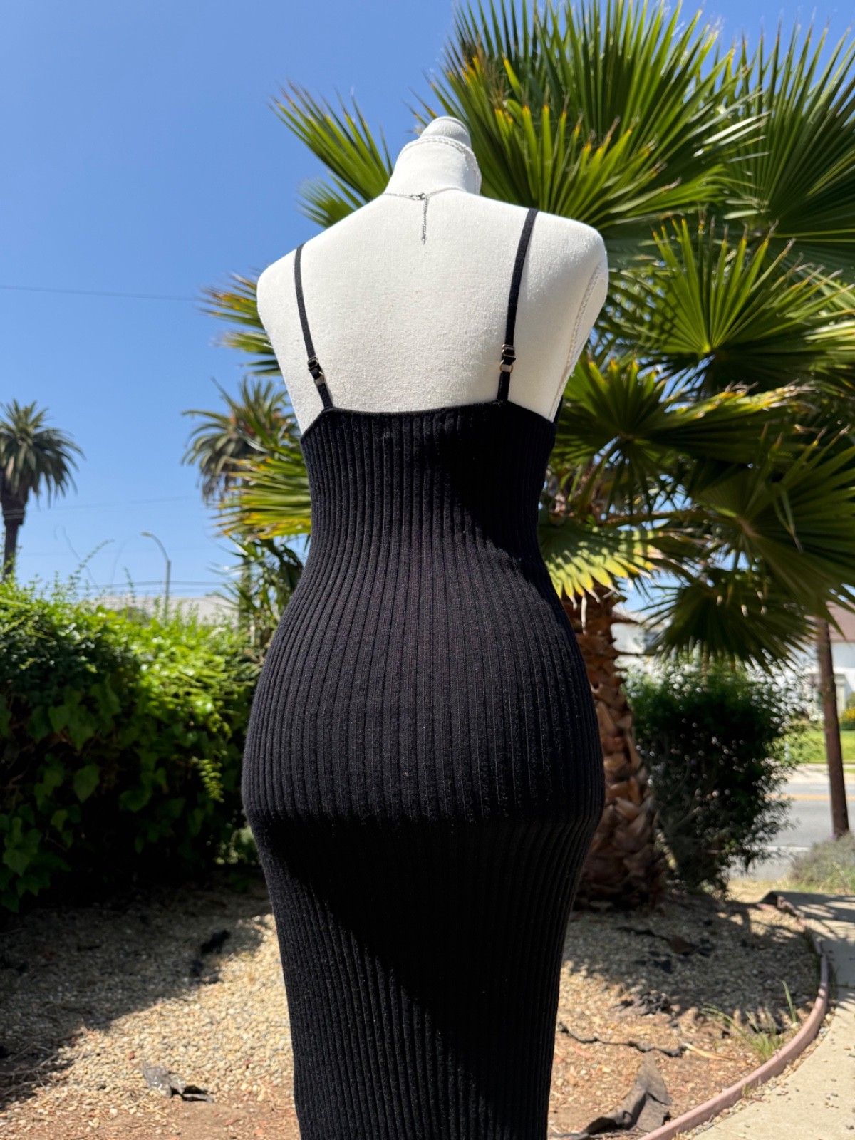 Say What Black Ribbed Knit Midi Dress Women’s Small Bodycon Summer Dress