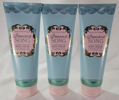 Bath Body Works SWEETEST SONG Ultra Shea Hydration Body Cream 8 oz Lot of 3