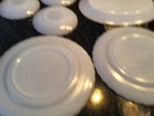 Vintage Anchor Hocking Fire King Plates Swirl Gold Rim Milk Glass-8 pieces  — photo 4