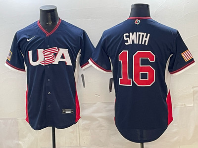 Will Smith 16# Team USA World Baseball Classic 2026 Blue Jersey Stitched