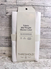 71"x71" RPET Fabric Mid Weight Shower Liner - Color: White - Threshold NEW