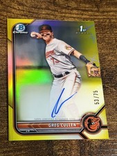 GREG CULLEN 2022 Bowman Chrome #CPA-GC 1st Yellow Refractor Auto /75