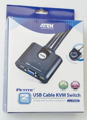 ATEN Petite USB Cable KVM Switch, 2x VGA und USB, Model CS22U, in OVP