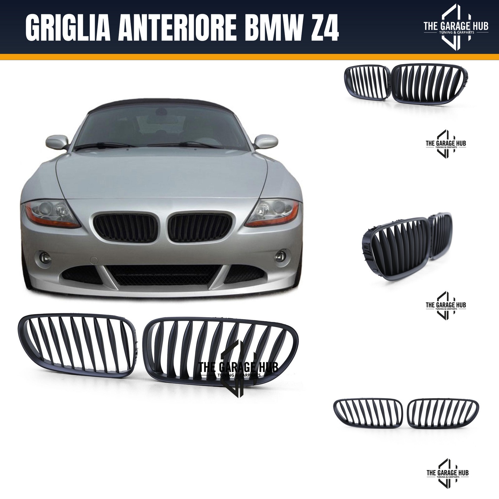 Griglia Anteriore Nera Sportiva per BMW Z4 E85 E86 2002-2009 - Immagine 1