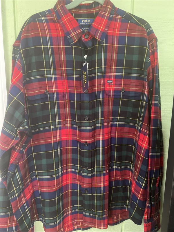 NWT POLO RALPH LAUREN PLAID FLANNEL SHIRT -2XL Reduced $$