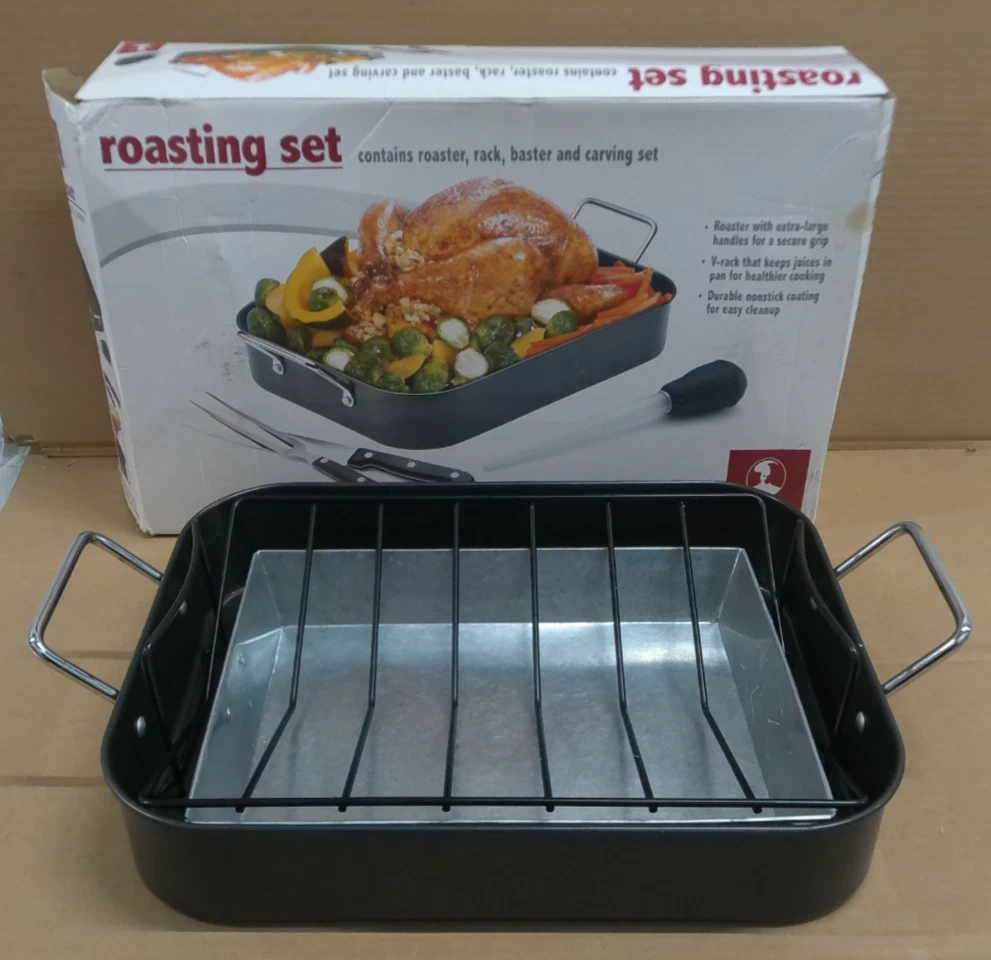 Rossco Roasting Pan Set w/ Rack & Insert Tray Nonstick Roaster Oven Pan
Opens in a new window or tab