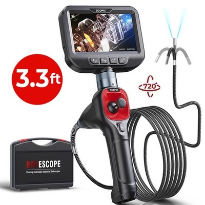 99NEW! 3.3FT Cable 4-Way 720° Articulating Borescope Endoscope Inspection Camera