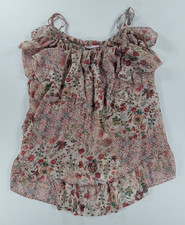 Victoria's Secret Rosa Floral Volantes Babydoll Top Correa Espagueti Para Mujer LG Top