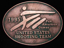 OJ03147 VINTAGE 1995  UNITED STATES SHOOTING TEAM PAN AMERICAN GAMES  BUCKLE